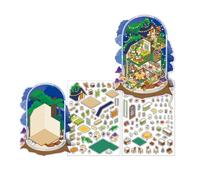 Scene Make Sticker Cartoon Paysage 2.5D Décoratif Anniversaire Enfant Décoratif Scrapbook Cartoon Paysage