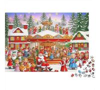 Scène manège de Noël Puzzle 1000 Pièces pour Adultes, Un Jeu De Dexérité Très Difficile Puzzle Éducatif avec des Défis l'art De La Décoration Moderne 52x38cm/1000pcs