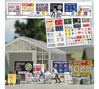 Scène Miniature D'Achat Panique Avec Panneaux Anglais HO/OO Échelle Busch 7911