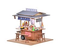 Scène miniature multifonction pour magasin de sushis avec des motifs détaillés, portable pour la maison ou le bureau, décoration de magasin en bois