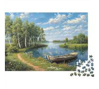 Scène nature bord lac Puzzle 1000 Pièces Adulte Avec Clic Parfait, Ensemble De Casse-tête En Puzzle énigme De Compétence Logique Pour Un Hobby Créatif, Puzzle À La Meilleure Évaluation 70x50cm/1000pcs