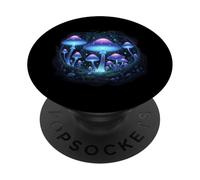 Scène Nocturne de la forêt de Champignons Lumineux PopSockets PopGrip Adhésif