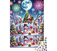 Scène Nocturne de Noël Bundle Puzzle 1000 Pièces Passionnés, Carton Solide, Décoration Murale Maison, Exposition Murale, Cadeau Familial, Plaisir W nd 52x38cm/1000pcs