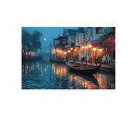 Scène Nocturne du canal1000 Pièces, DIY Puzzle Classique pour Les Adultes et Les Enfants de Plus de 15 Ans 26x38cm