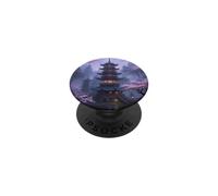 Scène Nocturne du Temple de la pagode Japonaise PopSockets PopGrip Adhésif