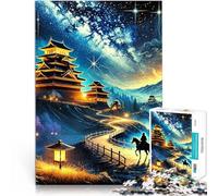 Scène Nocturne d'un Temple Japonais Puzzles pour Adultes de 1000 pièces Jeu Stimulant est idéal comme Cadeau pour Toute la Famille 38x26cm