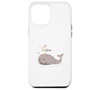 Scène Nordique Amusante de pêche Baleine et Mouette Coque pour iPhone 12 Pro Max