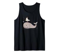 Scène Nordique Amusante de pêche Baleine et Mouette Débardeur