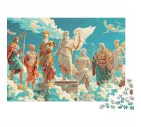 Scène nuageuse Dieux grecs 1000 pièces Puzzle pour Adultes Scène d'art de Guerriers mythiques Anciens Stimulant Premium épais Robuste Vibrant soulagement du Stress déco 70x50cm/1000pcs
