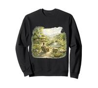Scène paisible Eco Cottage au Bord de la rivière Sweatshirt