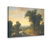 Scène pastorale - Hudson Valley - Asher Brown Durand Art Décoration murale Affiche Famille Bar Restaurant Garage Café Cadre Cadeau 60 x 90 cm
