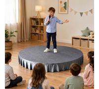 Scène Portable Semi-Circulaire Plateforme Scénique Pour Enfants, Scène De Spectacle Avec Plinthe Pour Spectacles Scolaires, Chant, Danse, Discours Et Présentations