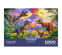 Scène préhistorique avec Dinosaures 1000 Pièces Puzzle Adultes Coffret Puzzle Carton Solide - Ultra Dur Couples, Top Noté, Activité Parfaite À La Maison pour Tous 52x38cm/1000pcs