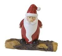 scène résine père noël bûche 7.5x2.2x6.5cm rouge - hobi dek0809 Rouge G