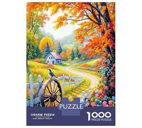 Scène routière de Campagne d'automne 1000 Pièces Puzzle Adultes Puzzle Carton Recy oup De Cœur des Familles, Activité De Fête, Cadeau Anniversaire Et Pause Bureau Cool 52x38cm/1000pcs