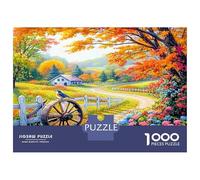 Scène routière de Campagne d'automne 1000 Pièces Puzzle Premium Puzzle Adultes Carton Recyclé - Hit des Familles, Entraînement Cérébral, Cadeau Anniversaire Et Pause Bureau 38x26cm/1000pcs