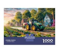 Scène Rurale avec Tracteur 1000 Pièces Coffret Puzzle Style Vintage de Paysage agricole Puzzle Premium Carton Solide - DIY Familial Trop Amusant, Belle Déco, Cadeau D’Anniversaire pour Adultes Et