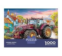 Scène Rurale avec Tracteur 1000 Pièces Pack Puzzle Peinture de Campagne Vintage Puzzle Carton Extra-épais - Collectionneurs’ Favorite, Détente, Pause Bureau Voyage Et Fêtes 38x26cm/1000pcs