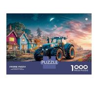 Scène Rurale avec Tracteur 1000 Pièces Puzzle Premium Style Paysage Rural Fantastique Coffret Puzzle Carton Solide - Ultra Dur pour Couples, Top Noté, Cadeau Noël Parfait pour Tout Le Monde
