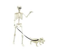 Scène squelette hantée - Prop squelette de chien, modèle de crâne posable | Décoration d'horreur de grandeur nature, configuration de cour effrayante avec des détails osseux pour le cimetière intérieu