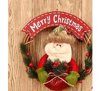 Scène Suspendue Nordique Suspendu en rotin Cercle Guirlande Porte linteau décoration Pendentif décoration fenêtre Porte de Noël-Un Paquet Cadeau Vieil Homme Couronne Anneau décorations d'automne