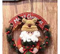 Scène Suspendue Nordique Suspendu en rotin Cercle Guirlande Porte linteau Ornement Pendentif décoration fenêtre Porte de Noël-b Paquet Cadeau Vieil Homme Couronne Anneau décorations d'automne