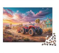 Scène Tracteur Casse-tête 1000 Pièces sans Poussière, Puzzles pour Adultes Style Ruraljeu De Patience pour Une Activité Jour De Pluie, Cadeau De Retraite 38x26cm/1000pcs