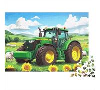 Scène Tracteur Ferme 1000 PC Carton DIY Illustration Rurale Dessin Puzzle, Entraînement Concentration Adolescents, Soulagement Stress & Loisirs Après L'école 52x38cm/1000pcs