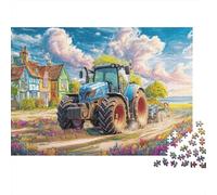 Scène Tracteur Puzzle 1000 Pièces Carton Épais Papa Paysage Ferme Cadeau Décoration Murale Imprimerie HD Concentration Mémoire 70x50cm/1000pcs