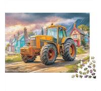 Scène Tracteur Puzzle 1000 Pièces Carton Épais Véhicule Ferme Jeu De Société Loisir Week-End Pas De Bavures Texture Lisse Couleurs Vives 52x38cm/1000pcs
