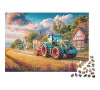 Scène Tracteur Puzzle 1000 Pièces Carton Résistant Paysage Ferme Passe-Temps Intellectuel Idée Cadeau Puzzle Design Concentration Mémoire 38x26cm/1000pcs