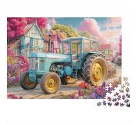 Scène Tracteur Vintage 1000 Piece Precise Interlocking Style Art Village col Jigsaw for Teens Digital Detox Frameable Puzzle Stay at Home Fun Limited Edition 70x50cm/1000pcs