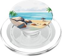 Scène Tropicale Plage Palmier océan Vue relaxante été PopSockets PopGrip pour MagSafe