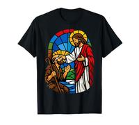 Scène vitrail Miracle de guérison du Christ et du Mendiant T-Shirt