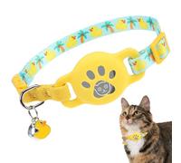 SCENEREAL Airtag - Collier de suivi léger intégré pour chat, collier GPS mignon pour chat avec clochettes et porte-étiquette Apple Air Tag, colliers pour animaux de compagnie pour garçons et filles