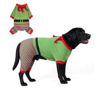 SCENEREAL Pyjama chandail de Noël pour chien, costume d'elfe amusant pour chiens de petite, moyenne et petite taille - Costume de Noël doux pour animal de compagnie - Vêtements d'hiver chauds - Tenue