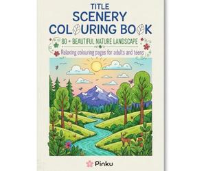 Scenery Colouring Book: 80 + Beautiful Nature Landscapes: Relaxing Colouring Pages for Adults and Teens