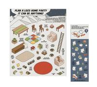 Scènes d'autocollants de dessins animés,autocollants de scènes miniatures,Autocollants miniatures de scène pour | Autocollants de maison mignons, ensemble d'autocollants de scène pour pour la maternel