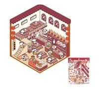 Scènes d'autocollants pour adultes, kit d'autocollants pour la maison - Autocollants de scène de dessin animé faits à la main | Jouet éducatif, scène d'autocollants miniatures imperméables pour