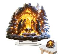Scènes de table Nativité - Décorations de nativité Igloo plates acryliques, décorations de bureau de la maison des pompiers d'hiver | Salon décoration de décoration pour la maison, décoration