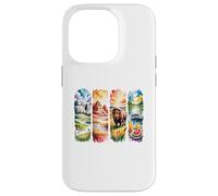Scènes de Voyage américaines Aquarelle Art Coque pour iPhone 14 Pro