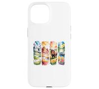 Scènes de Voyage américaines Aquarelle Art Coque pour iPhone 15