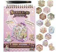 SCENLY-3D - Livre 15 scènes 3D stickers cozy - activité manuelle DIY