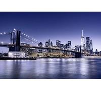 Scenolia Tableau Plexi déco & Design Blue Brooklyn Bridge 70 x 50 cm | Déco Murale Qualité HD
