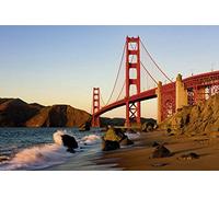 Scenolia Tableau Plexi déco & Design Golden GATE 70 x 50 cm | Déco Murale Qualité HD