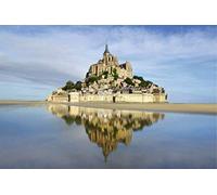 Scenolia Tableau Toile XXL en kit Baie du Mont Saint Michel 90 x 60 cm - Toile Textile sans PCV - Tableau Grand Format fabriqué en France