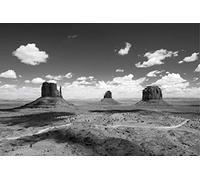 Scenolia Tableau Toile XXL en kit Monument Valley NB 90 x 60 cm - Toile Textile sans PCV - Tableau Grand Format fabriqué en France