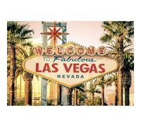 Scenolia Tableau Toile XXL en kit Welcome to Las Vegas 60 x 40 cm - Toile Textile sans PCV - Tableau Grand Format fabriqué en France