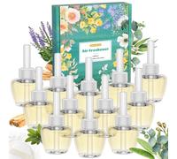 Scent-Hi Desodorisant Maison Recharge, 12x19ML - Palo Santo, Baby Powder, Eucalyptus Sauge, 3 Parfums en Alternance Désodorisant Électrique Recharge Convient pour Air Wick/Glade Diffuseur Electrique