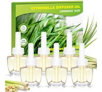 Scent-Hi Desodorisant Maison Recharge, Citronnelle, 6 x 19 ml | Senteur Citronnelle fraîche et citronnée; compatible avec les diffuseurs électriques Air Wick et Glade